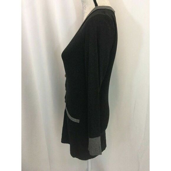 C c Caifornia Womens Gray Long Sleeve V Neck Sweater Cardigan Rayon Top Small - Picture 4 of 7